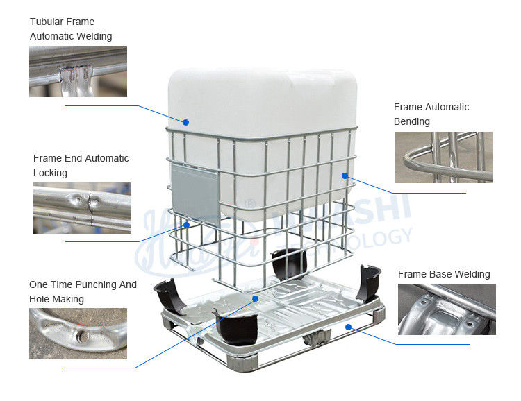 Máquina de soldadura de estrutura de base de gaiola IBC para tanque de água IBC 1000L Caixa de aço inoxidável