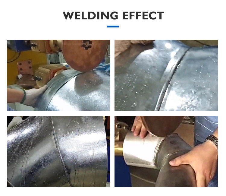 Máquina de solda de costura de cotovelo galvanizado de aço inoxidável de 90 graus