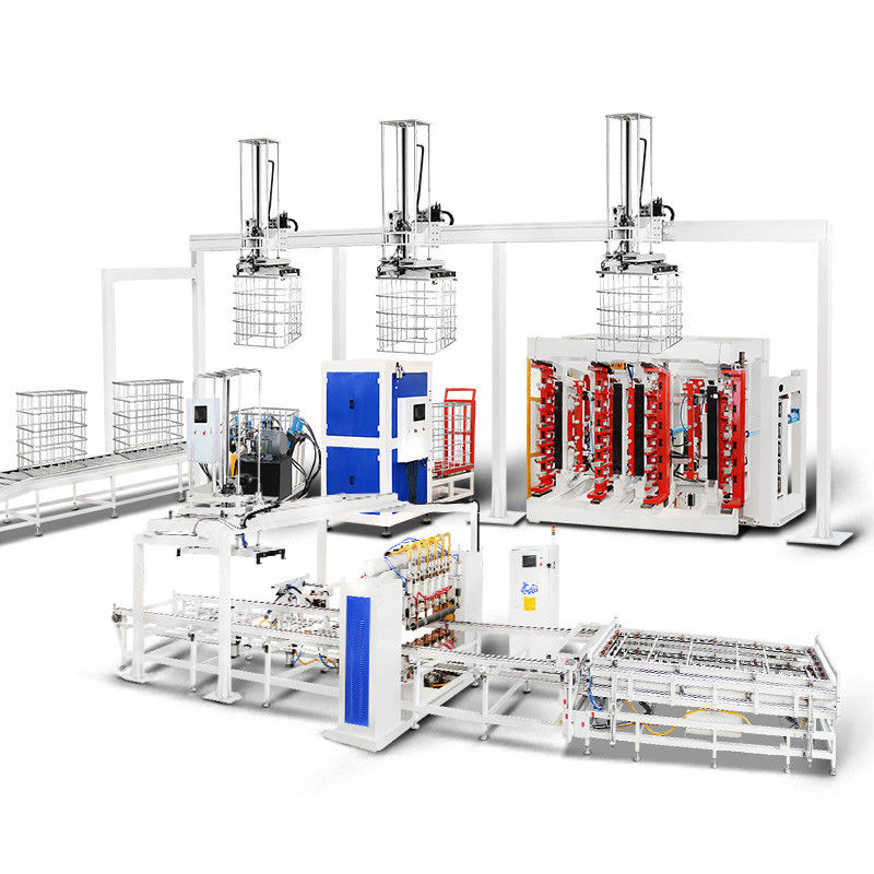 Grelha IBC, Linha de produção IBC Cage Frame, Máquina de dobra de rede tubular de estação dupla