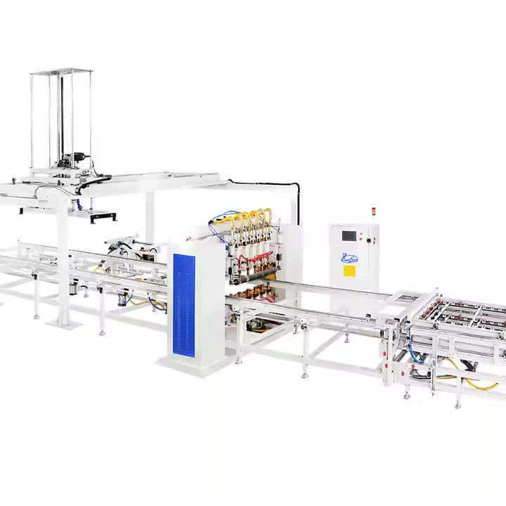 Hwashi IBC Cage Frame Máquina de Soldadura Automática Linha de Produção de Descarga de Malha Máquina de Soldadura Mecânica de Base de Braço