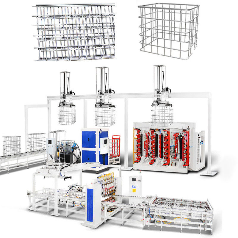 Nova máquina de fabricação de gaiolas IBC totalmente automática 1oool Capacidade Frequência Grelha de aço Linea de produção de soldagem Pressão de bomba confiável
