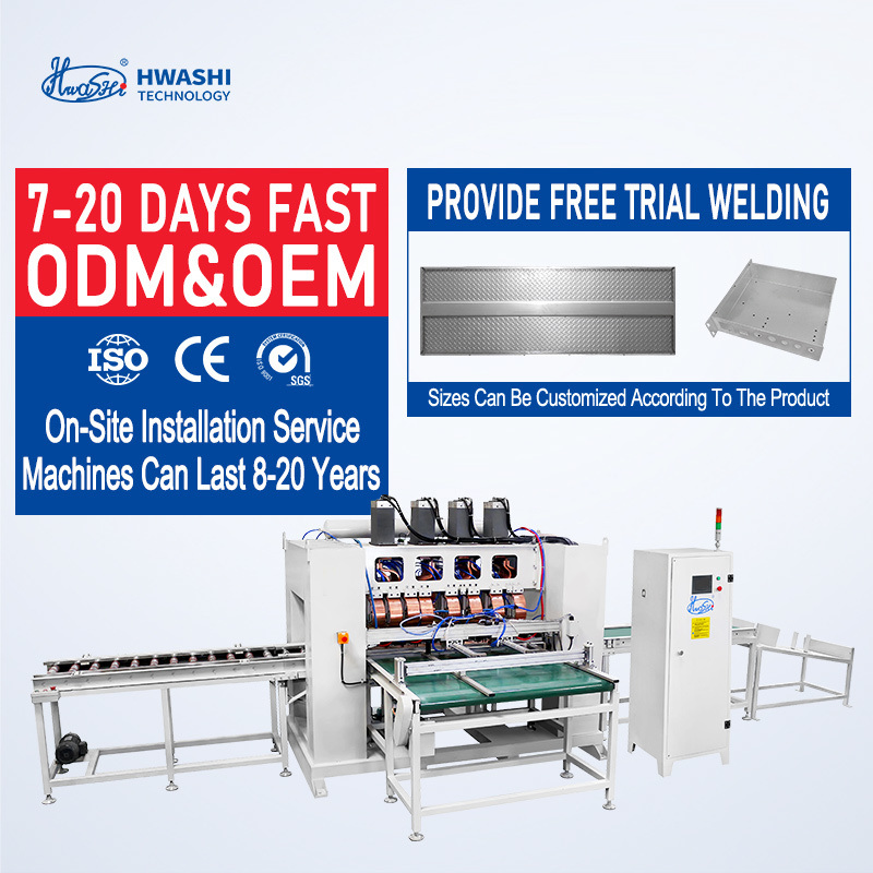 Soldadura com ponta de eléctrodo padrão em máquina de soldadura de aço inoxidável para painéis de portas de chapa de metal