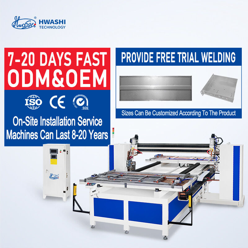 Máquina de Solda a Ponto para Malha de Arame Automática Hwashi com 6-16 Cabeças de Solda Controláveis Independentemente, Sistema de Controle Baseado em PLC e Fonte de Alimentação Inversora IGBT