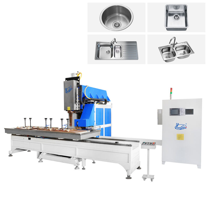 Máquina de Solda para Pia de Aço Inoxidável com Diâmetro de Disco de Desbaste de 50mm, Corrente de Solda de 1000A e Operação Semi-Automática para Produção de Pias de Cozinha