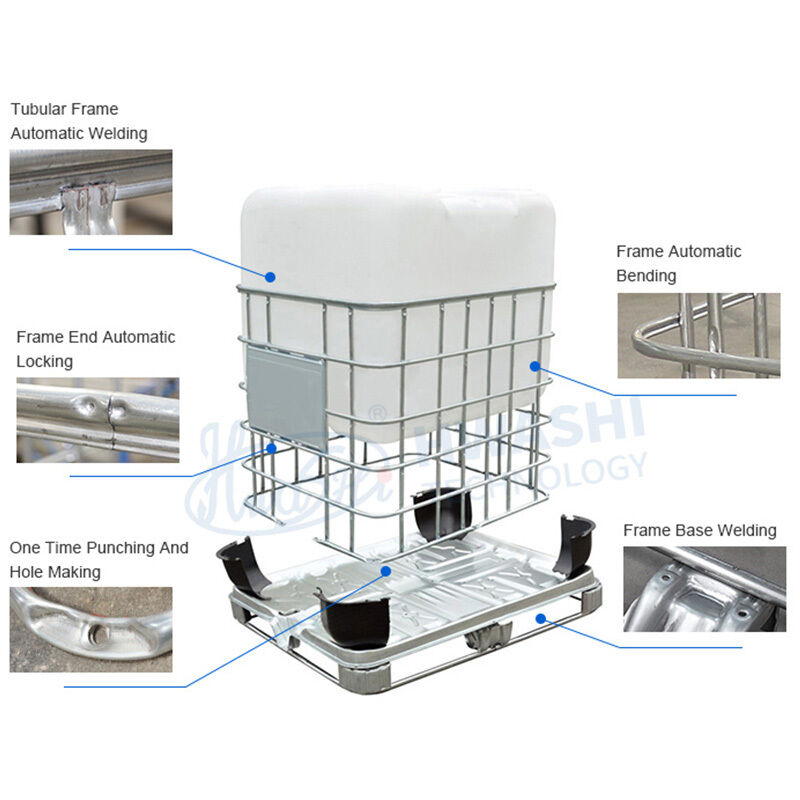 Eficiência de dobra 20 a 25 segundos Máquina de soldadura de gaiola IBC Tote com método de controle PLC e tempo de teste de vibração 0 a 1 hora