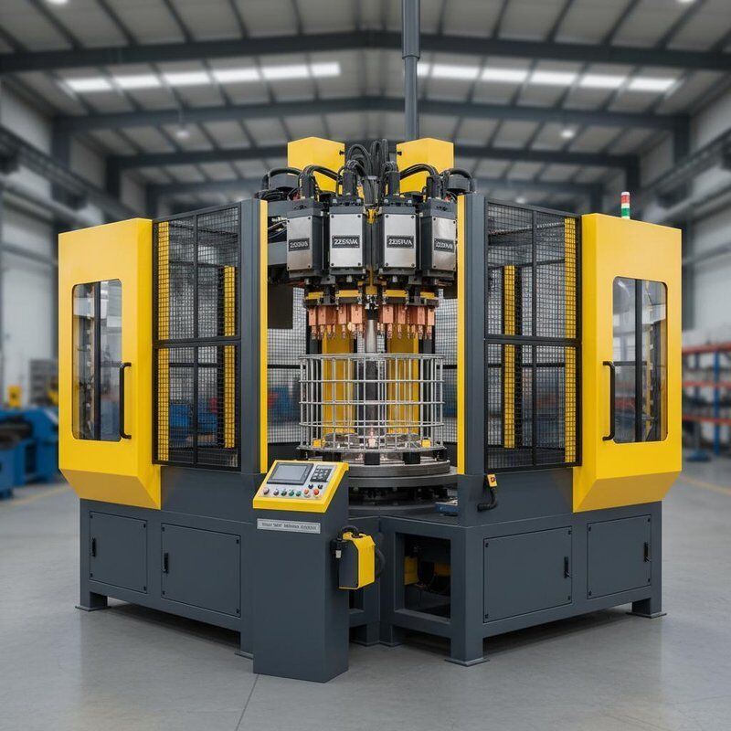 Máquina de soldadura de gaiolas IBC Tote, incluindo proteção e potência de soldadura de 225 KVA X 4 concebida para tarefas de soldadura de carga pesada